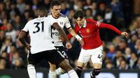 MU akhirnya memastikan tiga poin di masa injury time berkat gol yang dicetak oleh Alejandro Garnacho. (AP/Leila Coker)