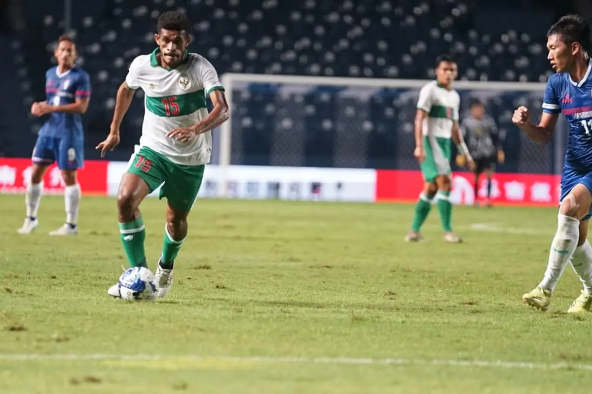 Pencetak gol kedua Timnas Indonesia ke gawang Chinese Taipei, Ricky Kambuaya.