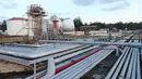 Pemandangan area Refinery Unit V Balikpapan, Kalimantan Timur, Senin (22/7/2019). Proyek Refinery Development Master Plan (RDMP) Balikpapan merupakan satu dari proyek pengembangan dan peningkatan kapasitas kilang yang dilakukan Pertamina. (Liputan6.com/Angga Yuniar)