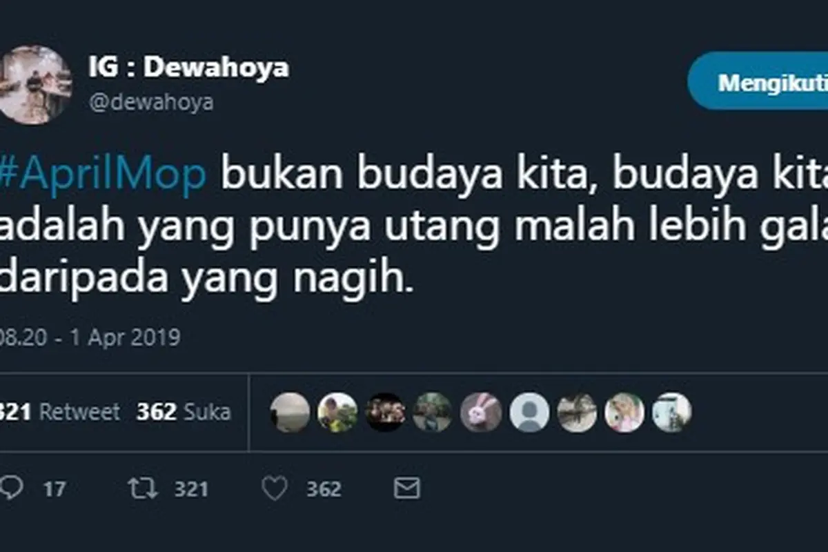 Cuitan 'April Mop' Bukan Budaya Kita