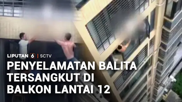 Balita di Tiongkok Tersangkut di Terali Balkon Lantai 12