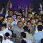 Keunggulan hasil hitung cepat Prabowo-Gibran disambut meriah pendukungnya. (Liputan6.com/Herman Zakharia)
