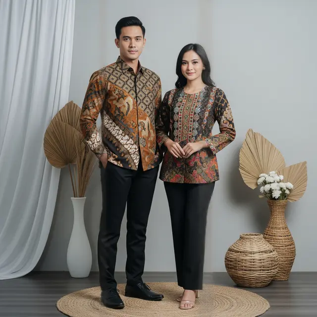 Atasan batik couple terbaru untuk 2026 model ekspresi etnik global