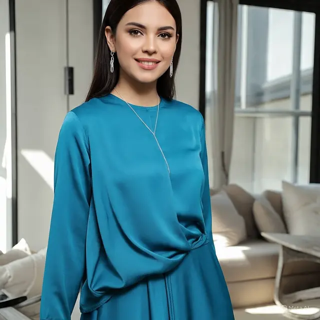 Ilustrasi Gamis Lipatan Stylist (Created by Meta AI)