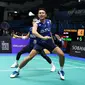 Pasangan ganda putra Indonesia, Fajar Alfian/Muhammad Rian Ardianto, melewati adangan pertama pada Kejuaraan Bulutangkis Asia 2023. (PBSI)