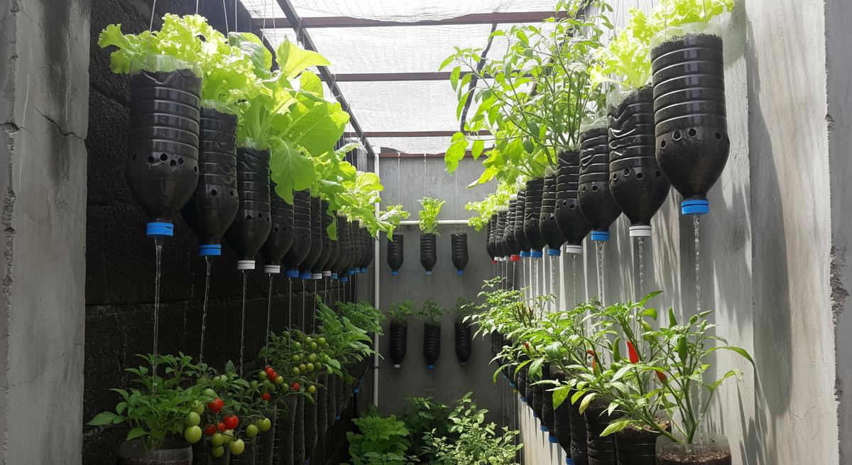 Kebun Sayur Mini di Lahan Sempit dengan Penyiraman Otomatis Tanpa Listrik