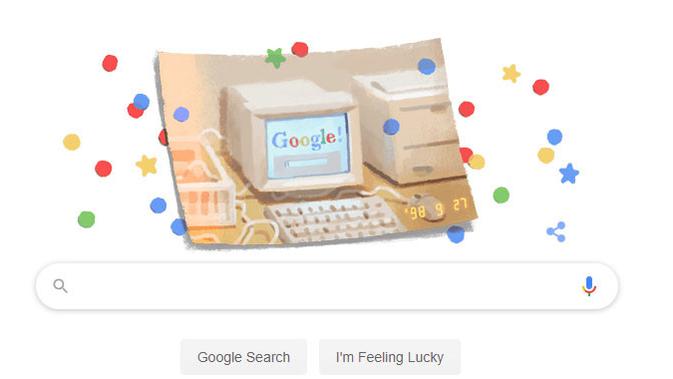 Google rayakan ulang tahun mereka dengan doodle di laman pencarian. (Doc: Google)