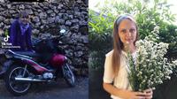 Bule Rusia Keliling Jawa Pakai Motor Bebek, Gayanya Bak Warga Lokal (Sumber: Tiktok/margaritafamily, Instagram/margaritanaini)