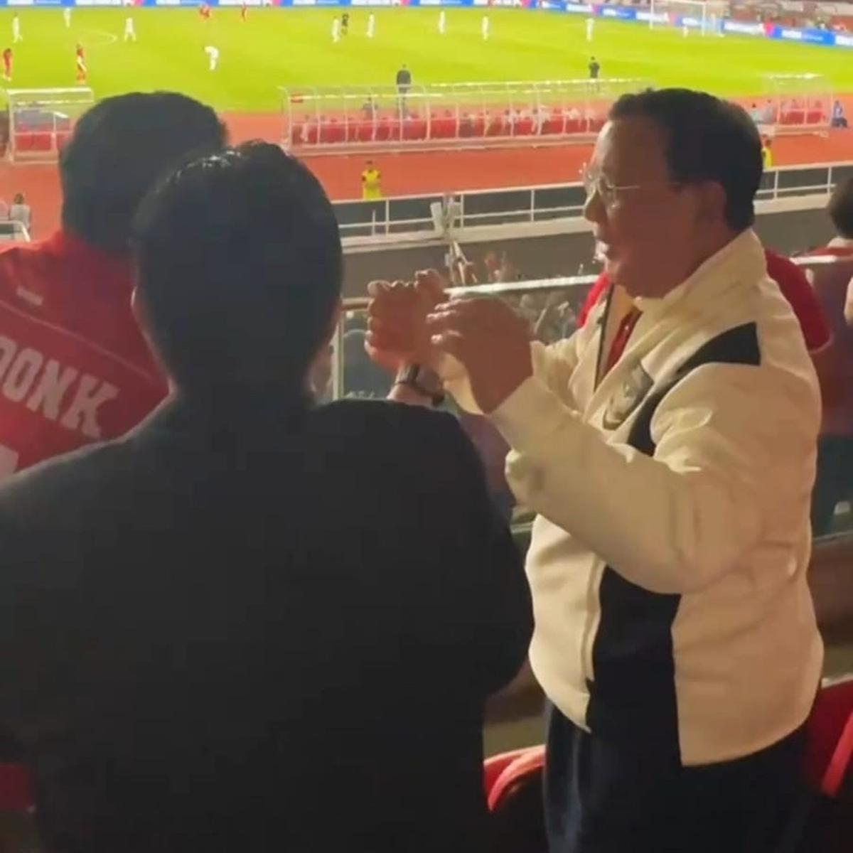 Potret Keseruan Prabowo Nonton Timnas Indonesia Kalahkan Bahrain