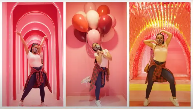 Denada coba beragam pose berfoto di Museum of Ice Cream