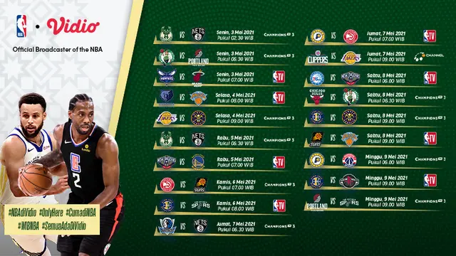 Streaming NBA Pekan Ke-20 di Vidio