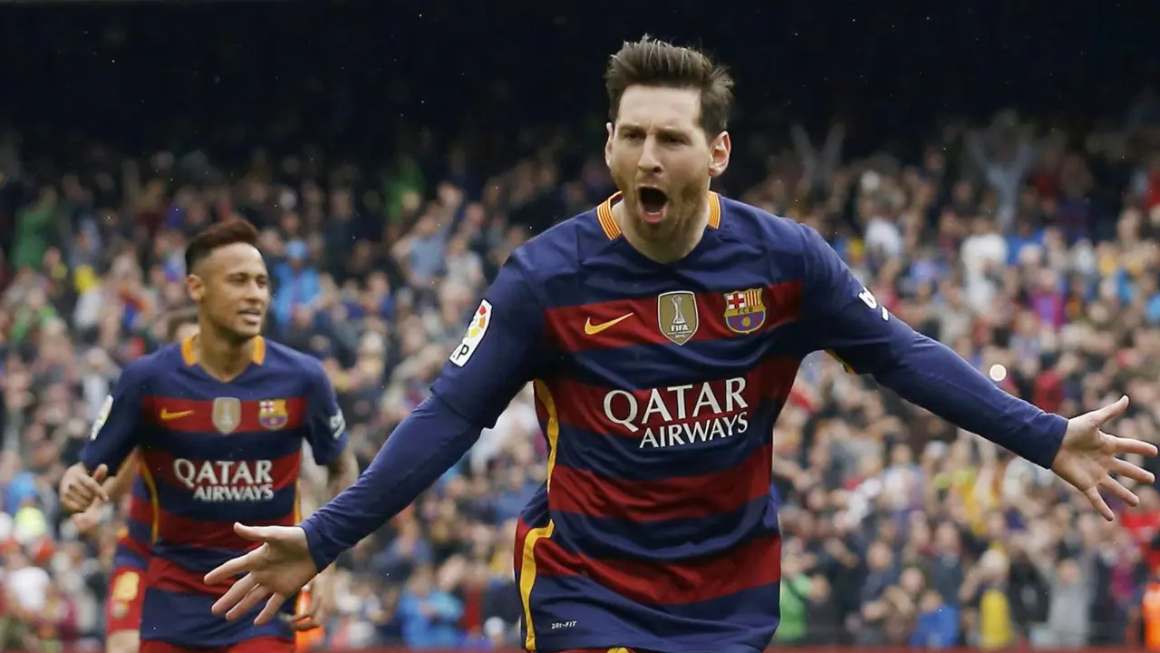 Lionel Messi bersama timnya, Barcelona