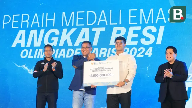 Foto: Veddriq, Rizki, dan Gregoria Diguyur Miliaran Rupiah dalam Acara Apresiasi Atlet Peraih Medali Olimpiade Paris 2024