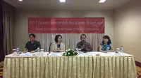 Acara seminar keberangkatan penerima Taiwan Scholarship dibuka dengan sambutan Wakil Representatif TETO Phobe Yeh (Liputan6.com/Teddy Tri Setio Berty)