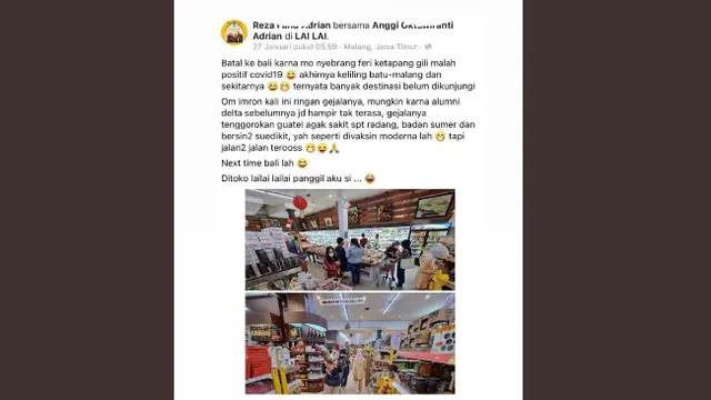 Polisi Panggil Pemilik Akun Viral Pengakuan Positif Covid-19 Tapi Wisata ke Malang