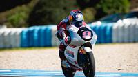 Veda Ega Pratama pada tes pramusim Moto3 2026 di Sirkuit Jerez. (Honda Team Asia)