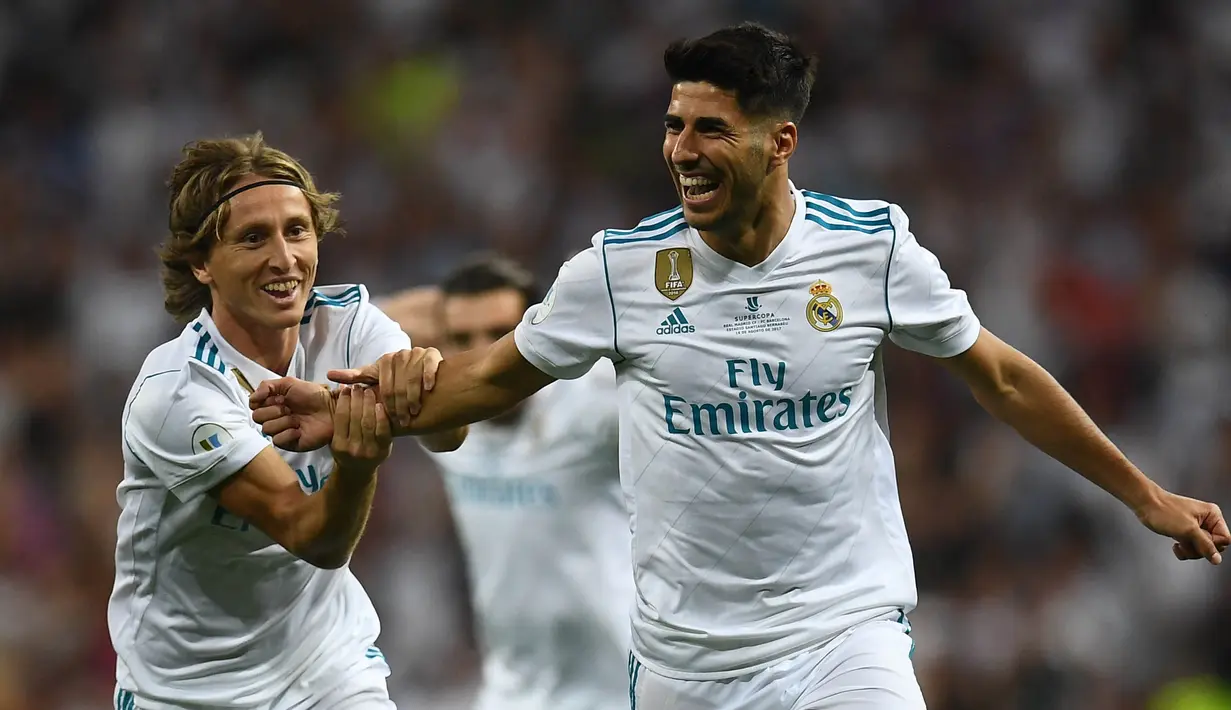 Pada musim 2016-2017, Marco Asensio mencatatkan 38 penampilan bersama Real Madrid dengan membukukan 10 gol dan 4 assist. (AFP/Gabriel Boiuys)