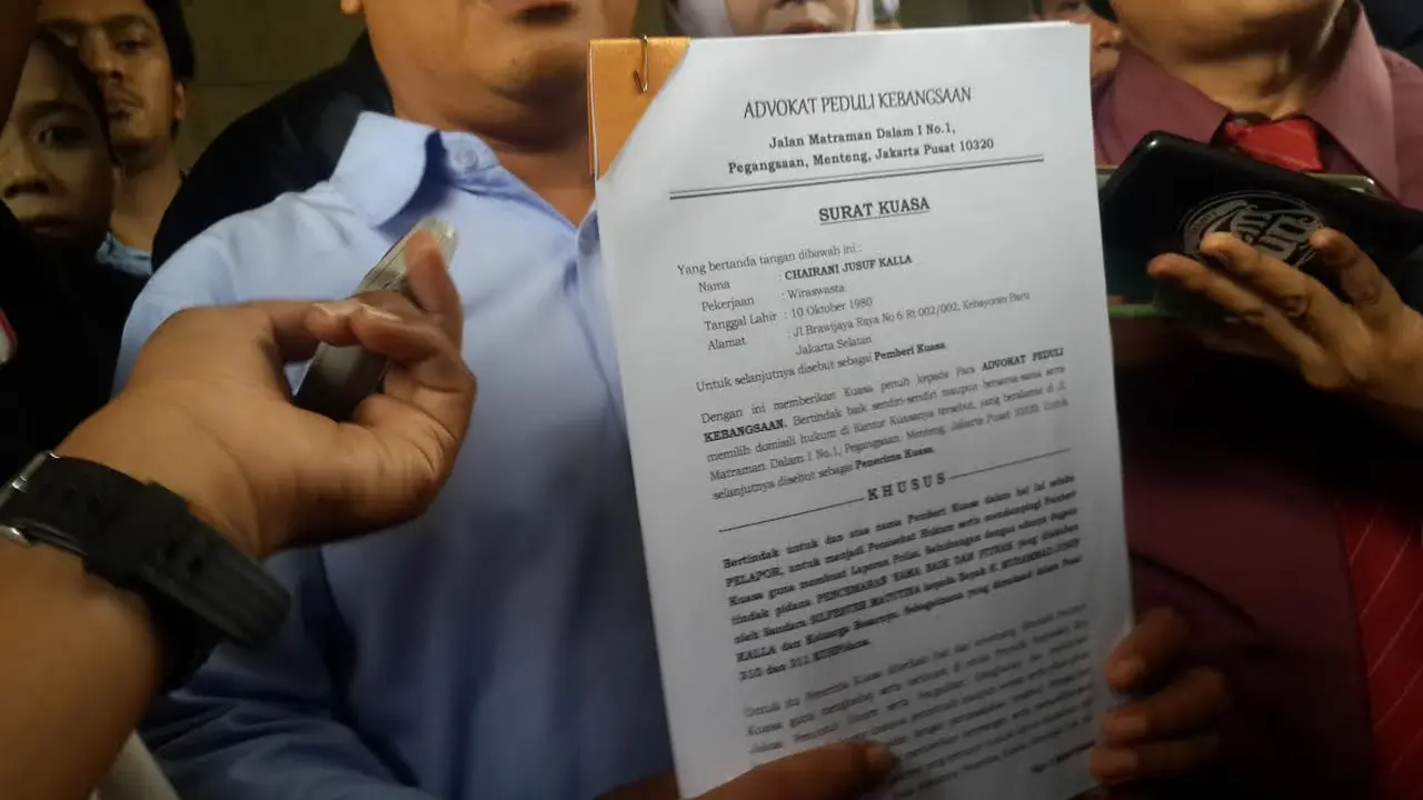 Surat kuasa dari putri Jusuf Kalla