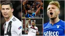 Berikut ini daftar top scorer sementara Serie A 2019. Striker Lazio, Ciro Immobile, menempati urutan pertama sedangkan bintang Juventus, Cristiano Ronaldo tercecer di posisi empat. (Foto Kolase AP dan AFP)