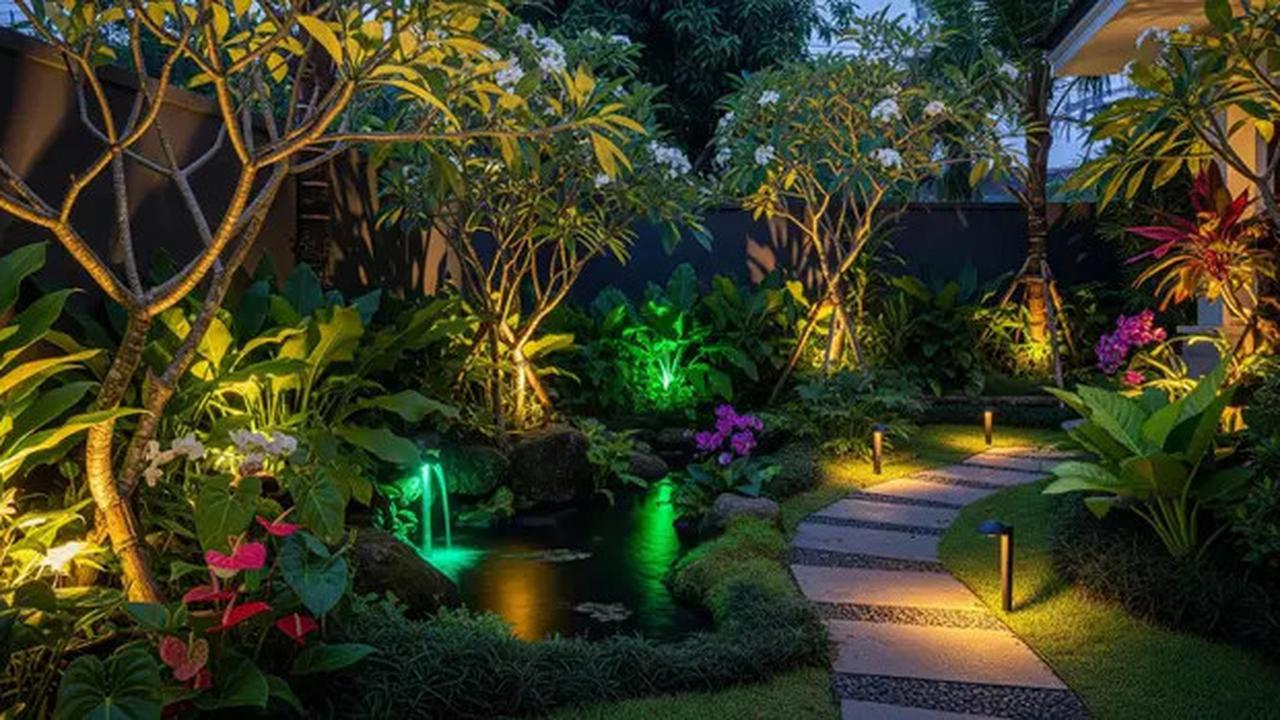 8 Model Taman Depan Rumah dengan Lampu Sorot Estetik dan Anti Ular, Ini Tips Penataannya