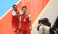 Timnas Futsal Indonesia berhasil meraih kemenangan 5-3 atas Kirgistan pada laga kedua Grup A Piala Asia Futsal 2026 di Indonesia Arena, Jakarta, Kamis (29/01/2026) malam WIB. Hasil itu membuat Tim Garuda melenggang ke perempat final. (Bola.com/Muhammad Iqbal Ichsan)