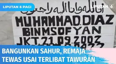 Seorang remaja tewas dan dua orang terluka akibat senjata tajam usai terlibat tawuran. Aksi bermula saat korban bersama rekan-rekannya membangunkan warga sahur, kemudian bertemu dengan kelompok lain yang telah menyiapkan senjata tajam.