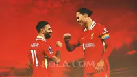 Liverpool - Virgil van Dijk dan Mohamed Salah (Bola.com/Adreanus Titus)