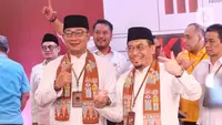 Sejumlah jajaran partai politik Koalisi Indonesia Maju (KIM) Plus ikut mengantar pasangan Ridwan Kamil-Suswono mendaftar sebagai calon kandidat pada Pemilihan Gubernur (Pilgub) DKI Jakarta 2024. (Liputan6.com/Angga Yuniar)