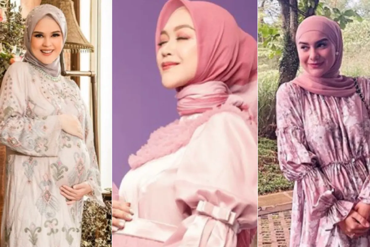 Inspirasi Baju Lebaran Ibu Hamil dari Para Artis Tanah Air
