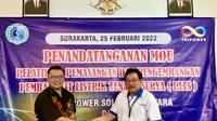PT Tripower Solar Nusantara menggandeng Politeknik ATMI Surakarta menandatangani nota kesepahaman untuk pelatihan dan pengembangan Mahasiswa Politeknik ATMI untuk dipersiapkan sebagai tenaga ahli pemasangan PLTS di seluruh Indonesia, Jumat (25/2/2022).