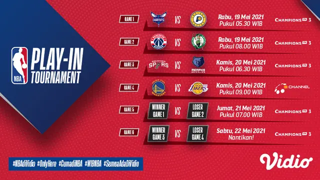 Streaming NBA Play-In Pekan Ini di Vidio