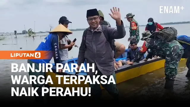 Ratusan Rumah Terendam Banjir, Warga Naik Perahu