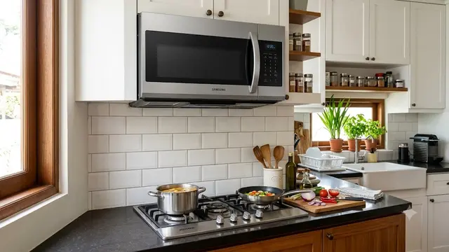 Ide Tempat Menaruh Microwave di Dapur/AI Generated