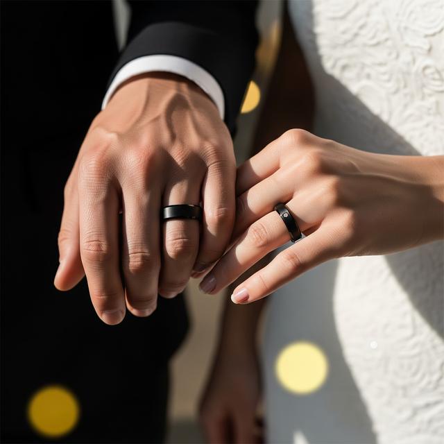 3. Cincin Hitam Minimalis dan Modern