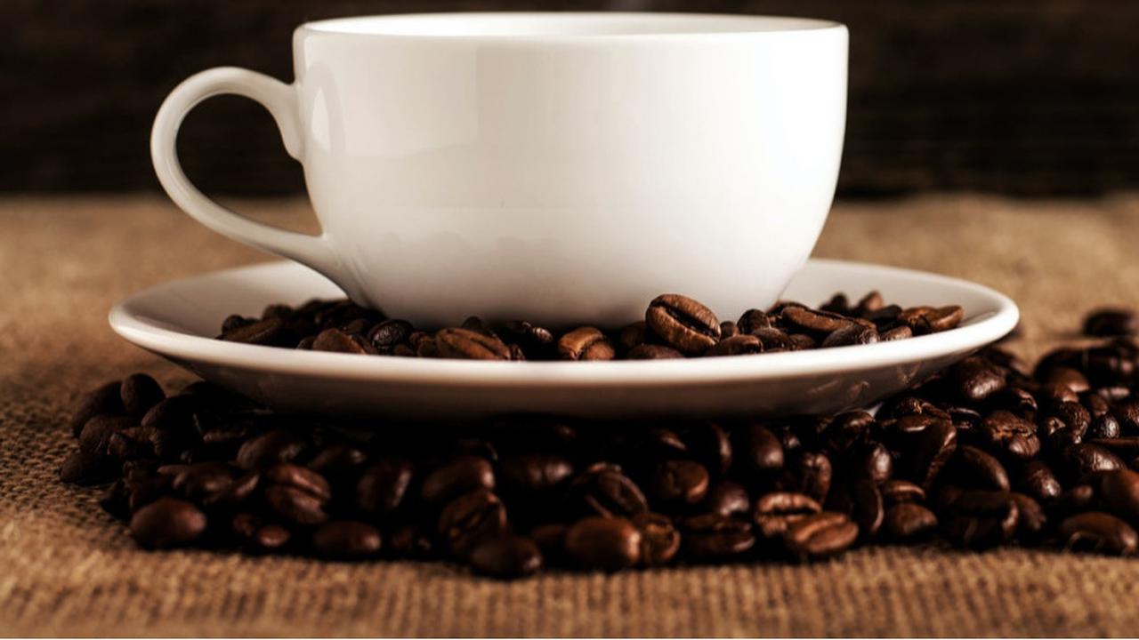 Ilustrasi kopi, biji kopi, coffee beans
