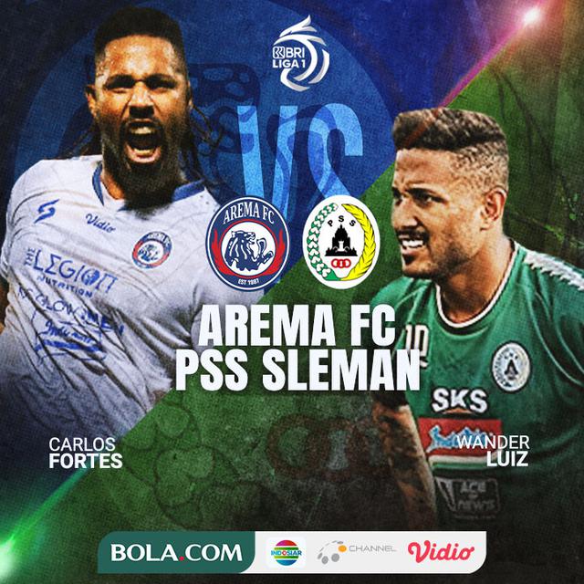 BRI Liga 1 - Duel Pemain - Arema FC Vs PSS Sleman - Carlos Fortes Vs Wander Luiz