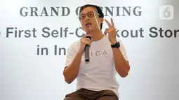 Managing Director IUIGA Indonesia William Firman saat menjadi pembicara dalam IUIGA Talk di Mall of Indonesia, Jakarta. Acara yang mengusung tema parenting dan self-care mengedukasi konsumen untuk dapat beradaptasi dan berpikir secara cermat selama pandemi Covid-19. (Liputan6.com/Pool)