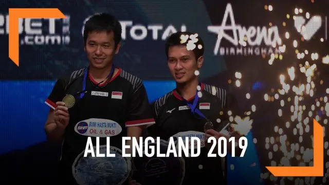 Pasangan ganda putra Indonesia Muhammad Ahsan dan Hendra Setiawan berhasil meraih gelar juara All England 2019. Mereka sukses kalahkan duet  Malaysia Aaron Chia dan Soh Wooi Yik di laga final.