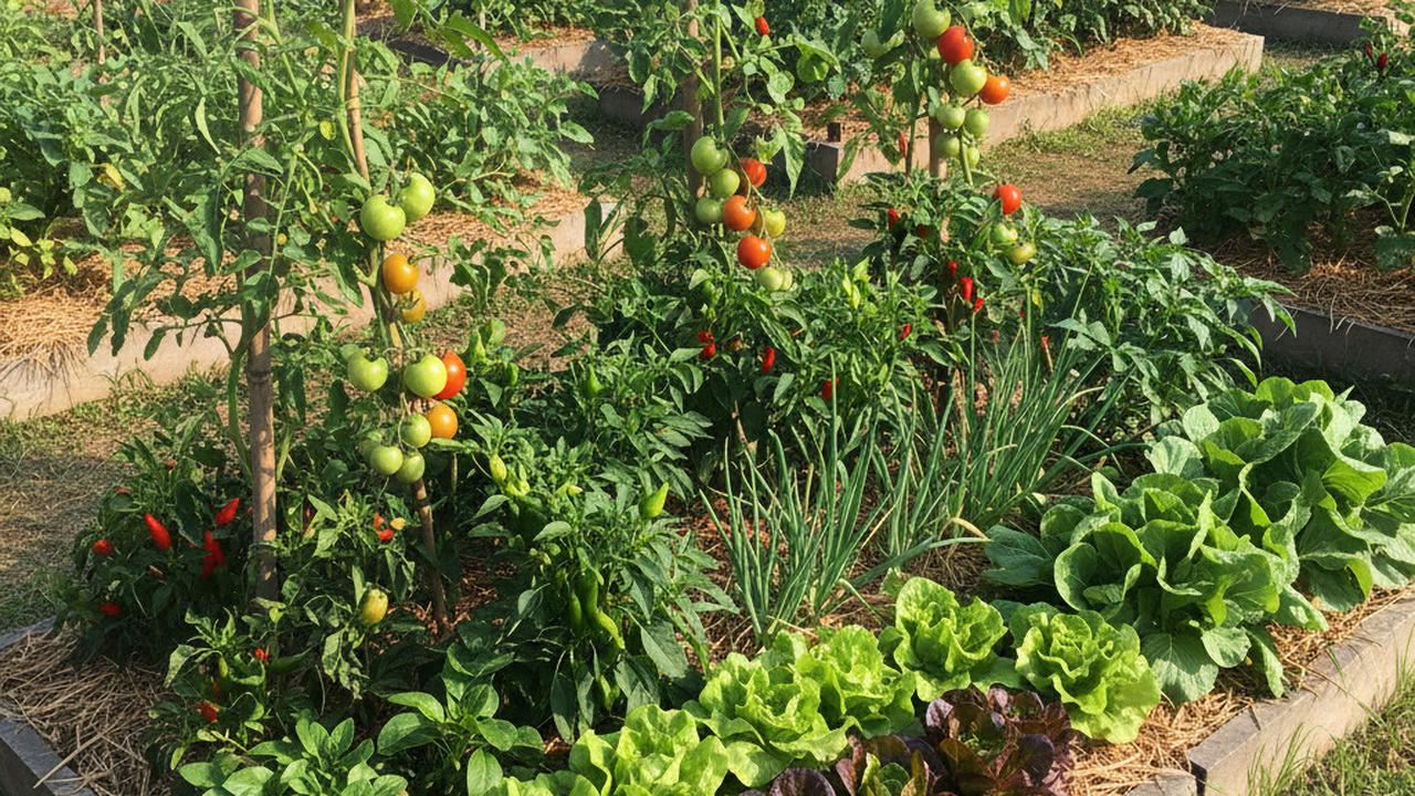 Kebun Tumpang Sari (Intercropping) di Bedengan Kecil