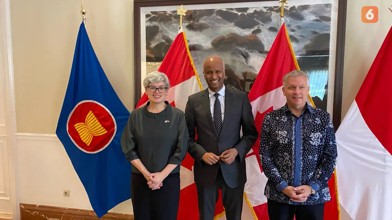 Menteri Pembangunan Internasional Kanada Ahmed Hussen menyebut kedatangannya ke Indonesia merupakan bentuk terima kasih kepada Indonesia atas kerja sama kedua negara (Liputan6.com/Teddy Tri Setio Berty).