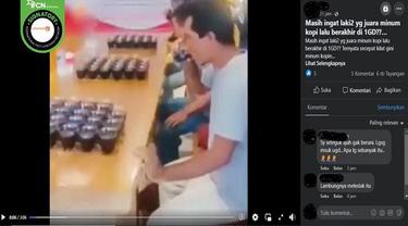 Gambar Tangkapan Layar Video yang Diklaim Seorang Pria Masuk IGD Usai Ikut Lomba Minum Kopi (sumber: Facebook).