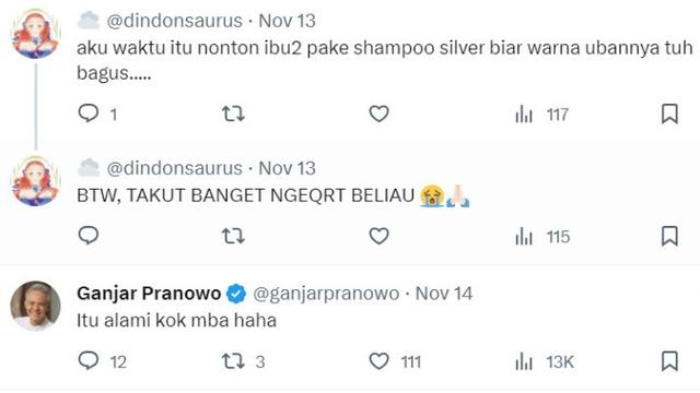 Ganjar Pranowo Jawab Pertanyaan Warganet Soal Rambut Putihnya Alami atau Sengaja Disemir