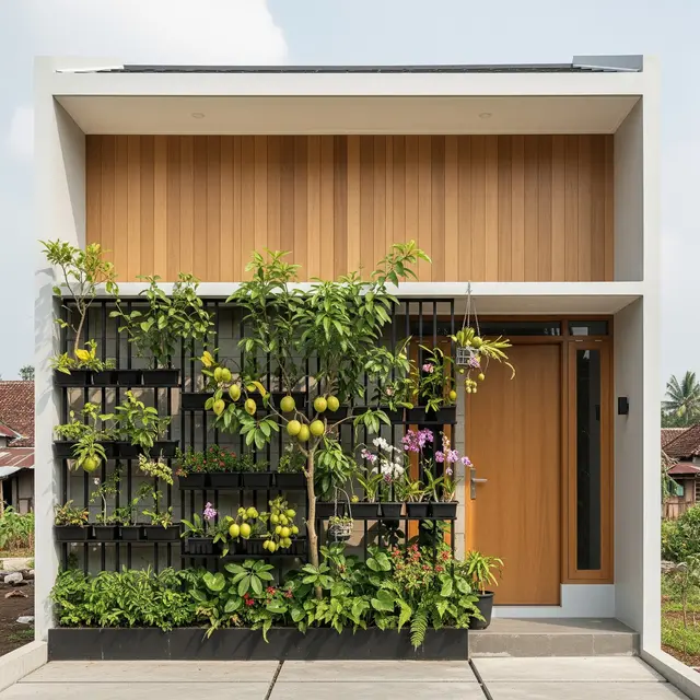 Rumah Minimalis di Desa Ukuran 5x8 dengan Kebun Buah Vertikal