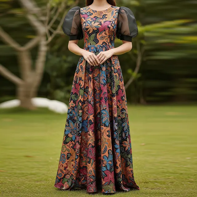 9 Baju Batik Wanita Lengan Puff Glamor, Tren Fashion Memukau