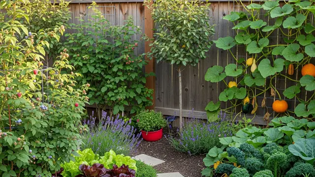 Halaman Belakang Rumah Kecil dengan Kebun Sayur Buah (Image by Gemini AI)