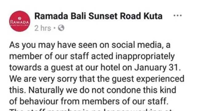 Staf Hotel Bali Diduga Lakukan Pelecehan Seksual, Karena Kendala Bahasa? (KLN)