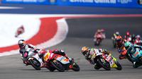 Veda Ega Pratama pada balapan Moto3 Amerika Serikat 2026 di Circuit of the Americas, Austin. (Honda Team Asia)