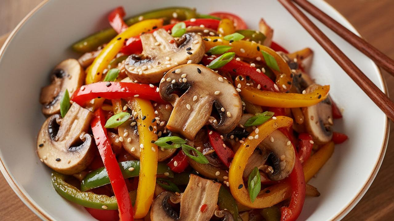 Tumis Jamur Kancing dan Paprika