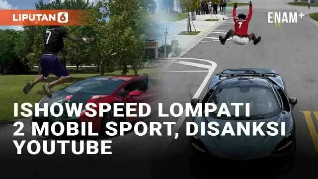 VIDEO: Aksi iShowSpeed Lompati Dua Mobil Sport Ngebut, Berujung Sanksi dari Youtube