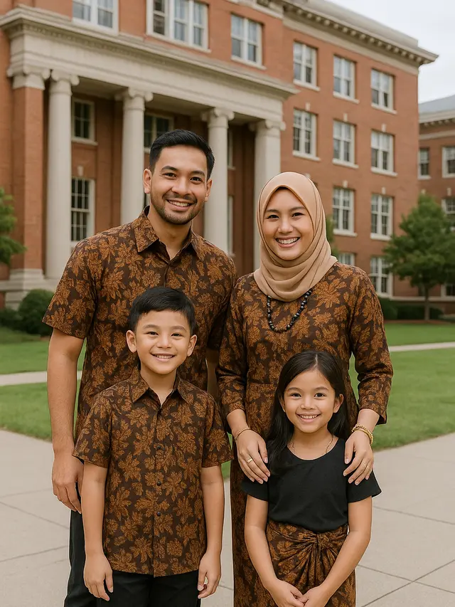 Model Baju Batik Couple Keluarga untuk ke Wisuda